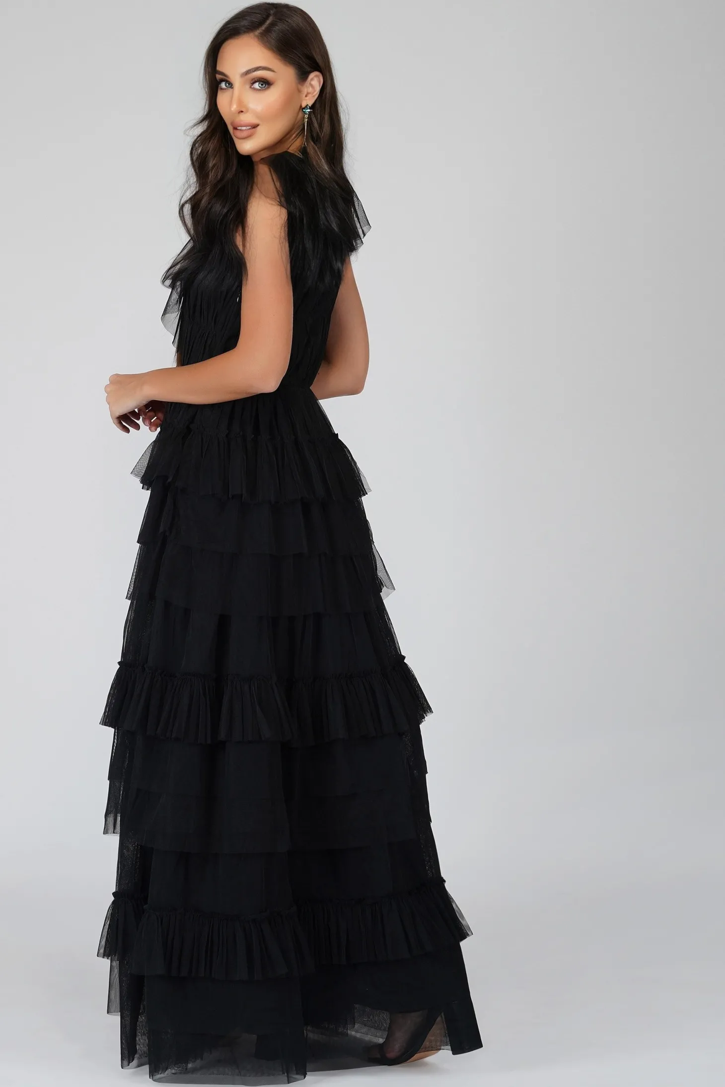 Alexandra Black Tulle Maxi Dress