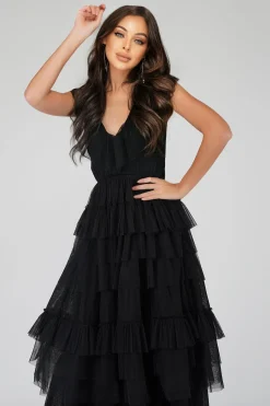 Alexandra Black Tulle Maxi Dress