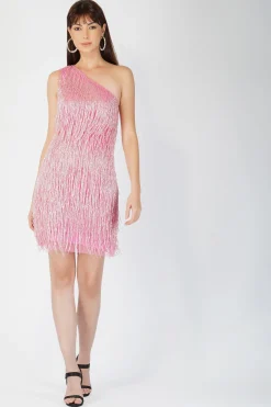 Amarato Embellished Pink Fringe Mini Dress