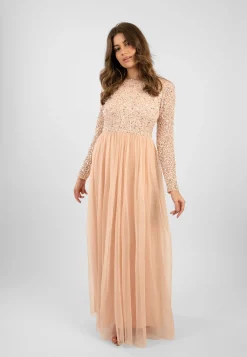 Belle Blush Pink Long Sleeve Bridesmaid Dress