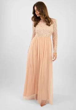 Belle Blush Pink Long Sleeve Bridesmaid Dress