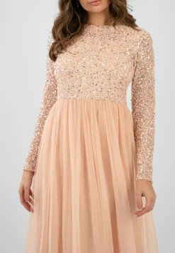 Belle Blush Pink Long Sleeve Bridesmaid Dress