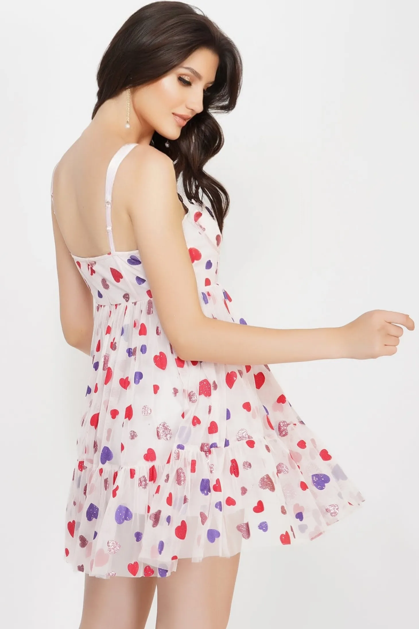 Bibi Corset Mini Dress In Pink Heart
