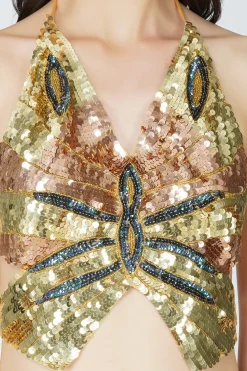 Butterfly Top In Gold