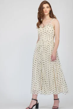 Dane Polka Dot Corset Midi Dress