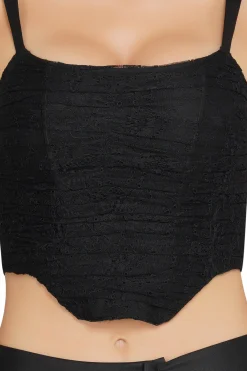 Devon Black Lace Corset Top