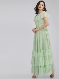 Diva Sage Green Tulle Bridesmaid Dress