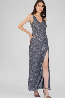 Greyson Grey Sequin Maxi Dress