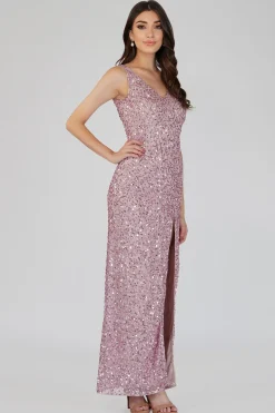 Greyson Pink Sequin Maxi Dress