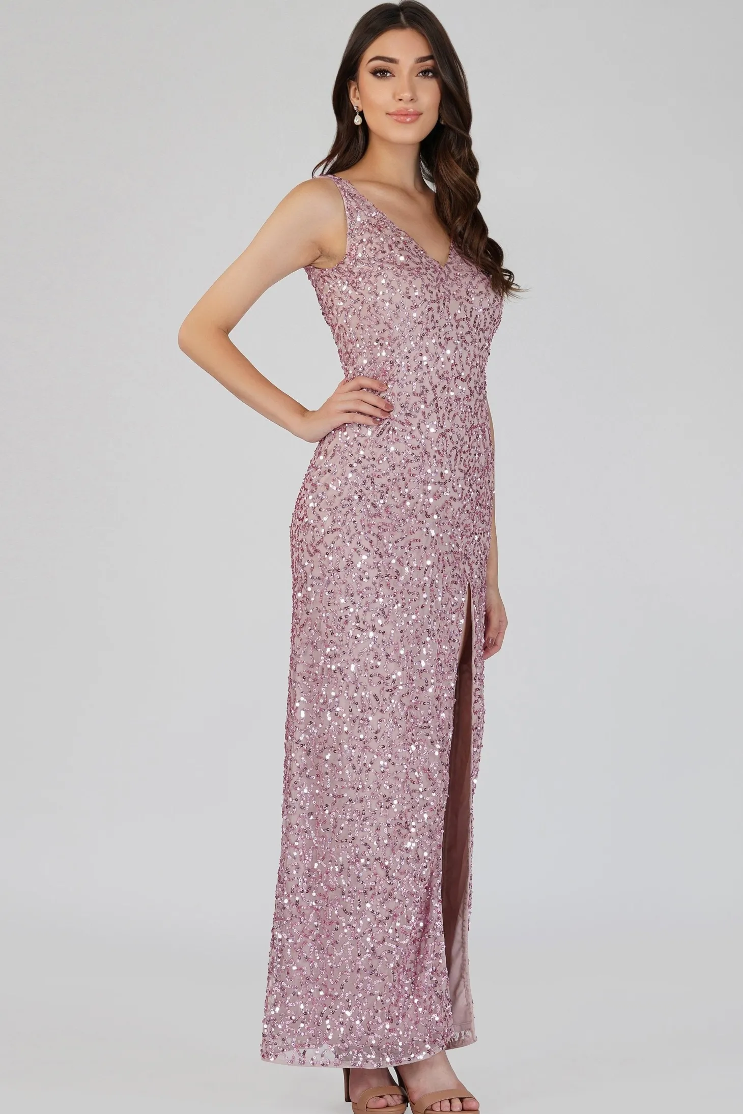 Greyson Pink Sequin Maxi Dress