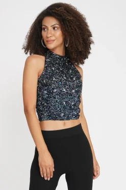 Gui Picasso Black Sequin Top