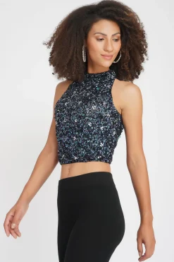 Gui Picasso Black Sequin Top