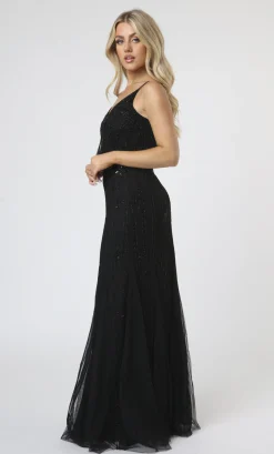 Keeva Black Beaded Maxi Dress
