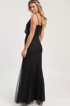 Keeva Black Beaded Maxi Dress