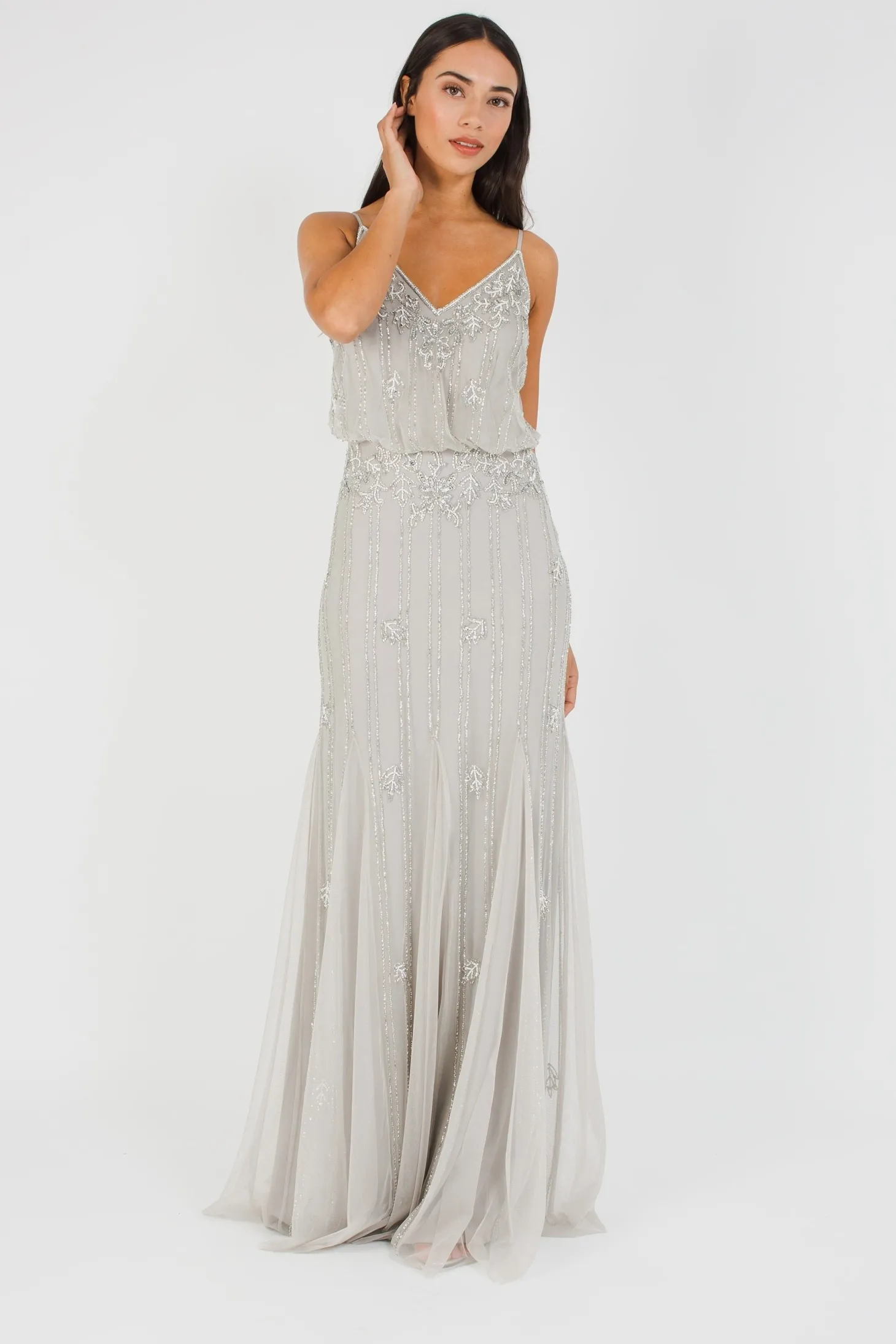 Keeva Light Grey Bridesmaid Dress