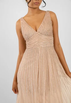 Lorelai Blush Pink Embellished Maxi Dress