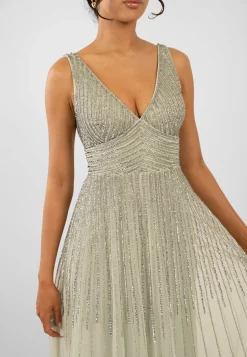 Lorelai Sage Green Embellished Maxi Dress