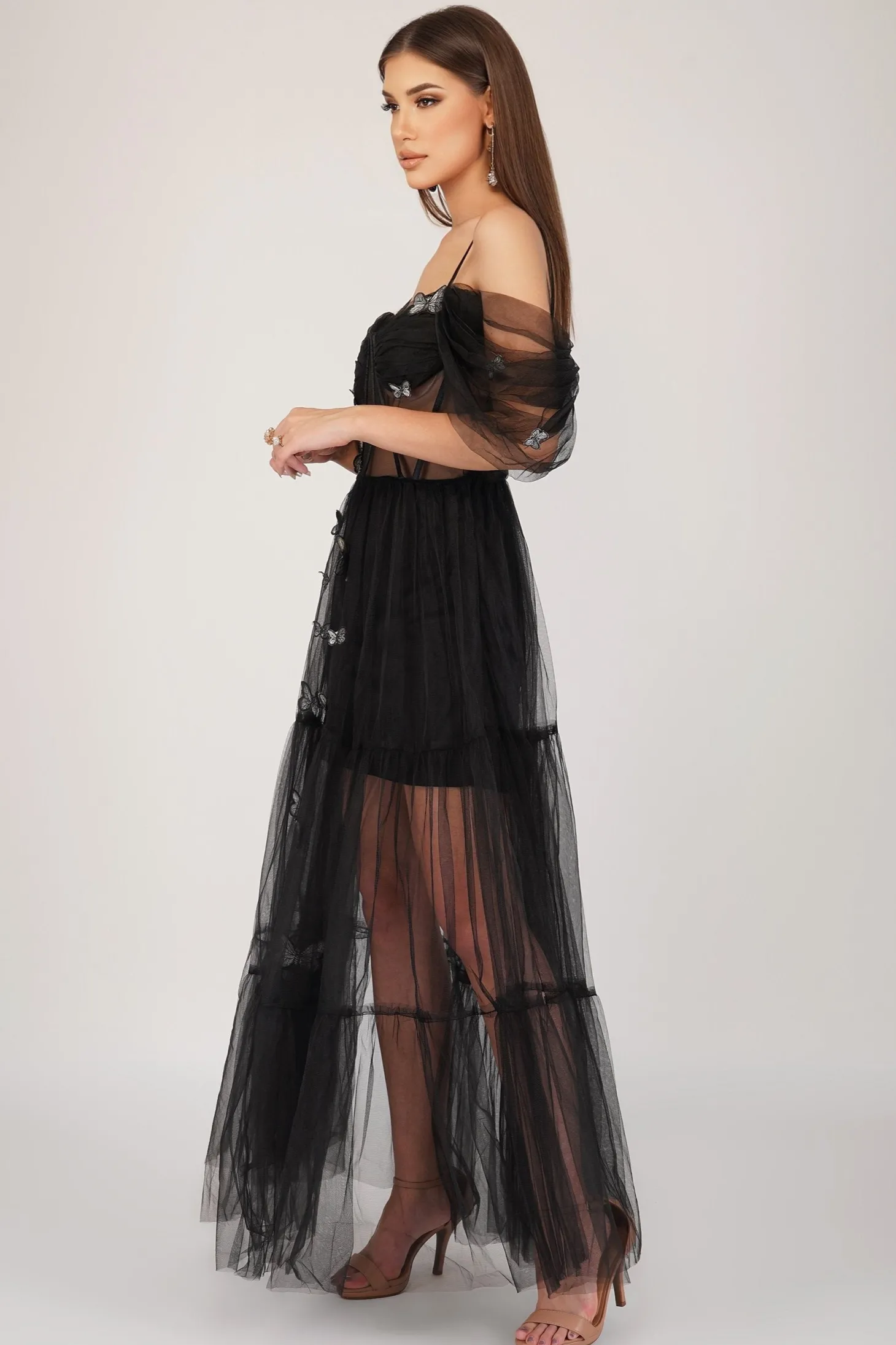 Lottie Butterfly Dress In Black
