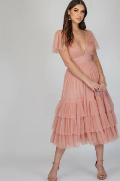 Madison Pink Tulle Bridesmaid Dress