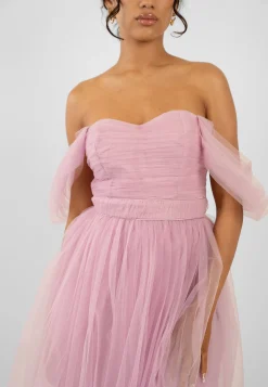 Melbourne Tulle Midi Dress In Pink