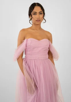 Melbourne Tulle Midi Dress In Pink