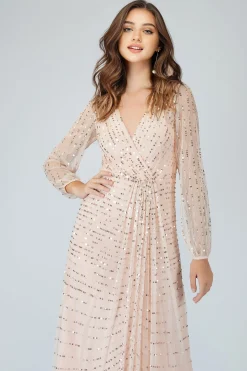 Miya Long Sleeve Blush Pink Bridesmaid Dress