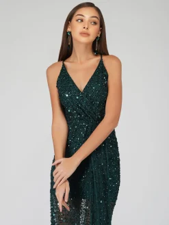 Nair Green Sequin Maxi Dress