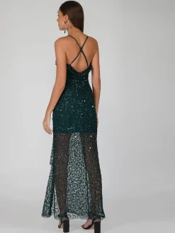 Nair Green Sequin Maxi Dress
