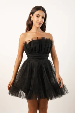Nanita Tulle Mini Dress In Black