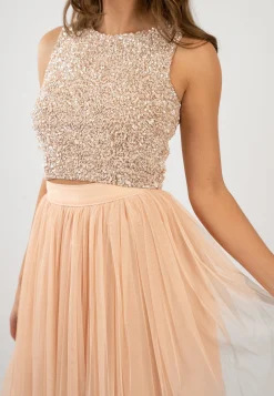 Picasso Nude Embellished Sequin Top