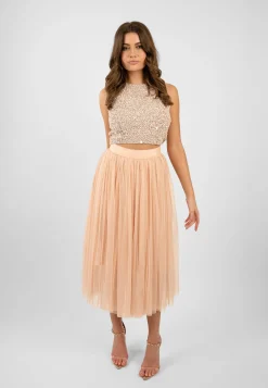 Picasso Nude Embellished Sequin Top