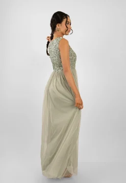 Picasso Sage Green Embellished Bridesmaid Dress