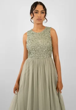 Picasso Sage Green Embellished Bridesmaid Dress