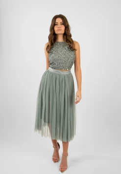 Picasso Teal Sequin Top