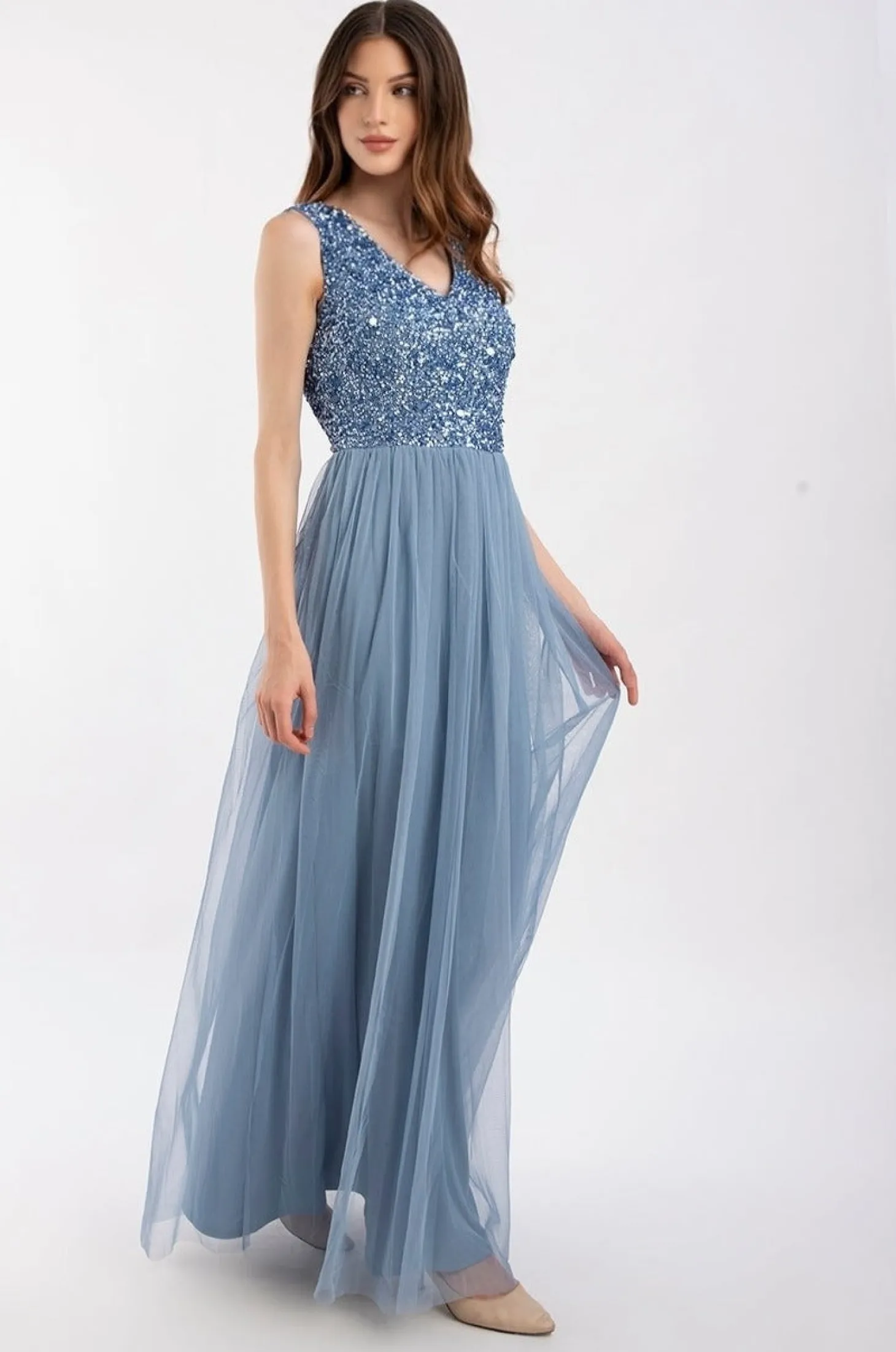 Picasso V Embellished Blue Bridesmaid Dress