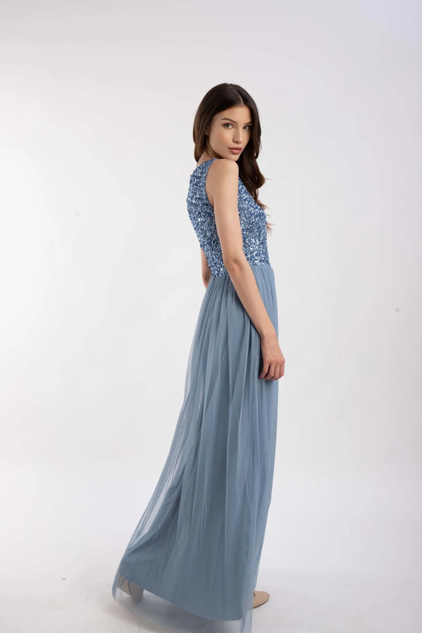 Picasso V Embellished Blue Bridesmaid Dress