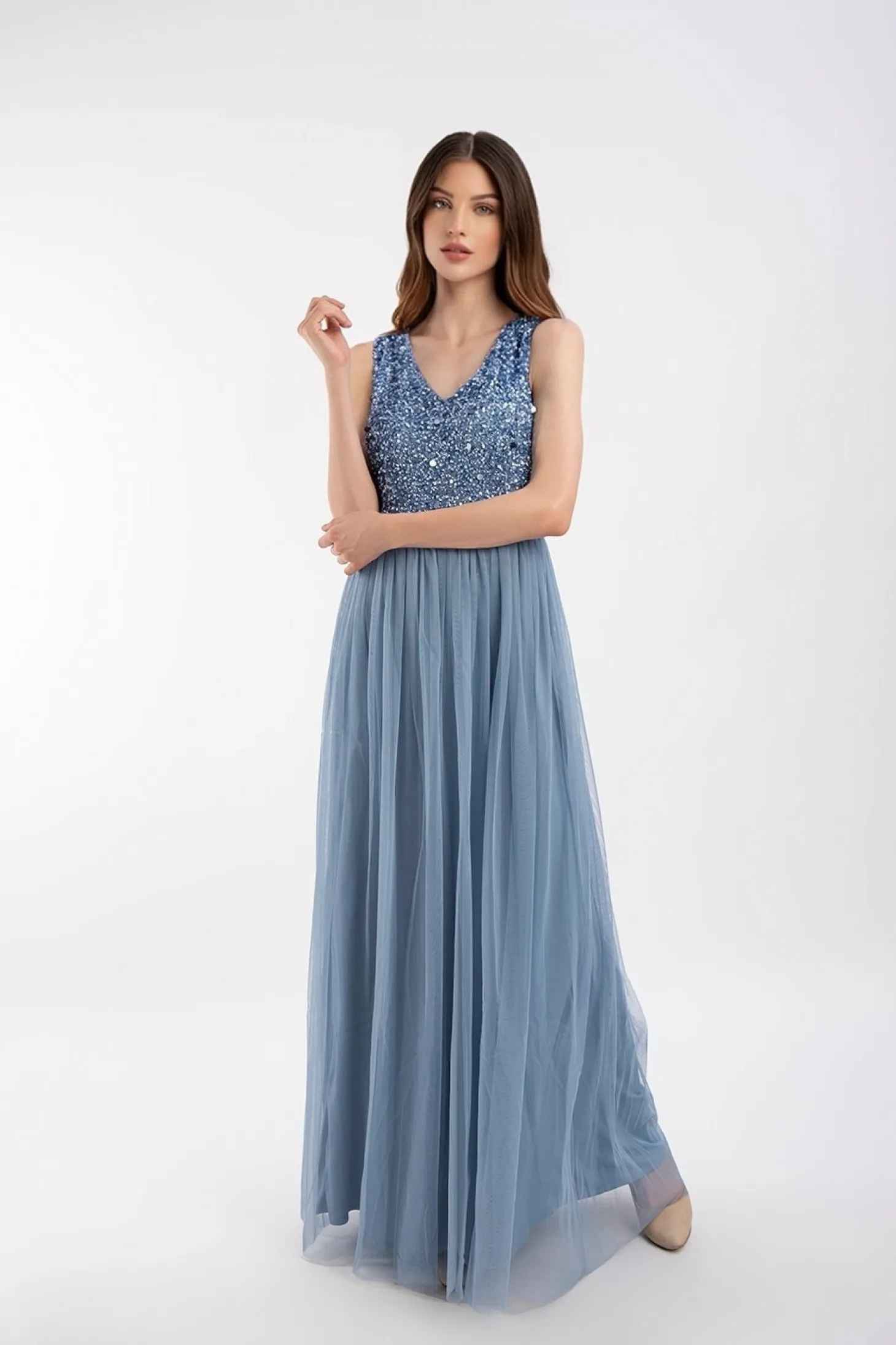 Picasso V Embellished Blue Bridesmaid Dress