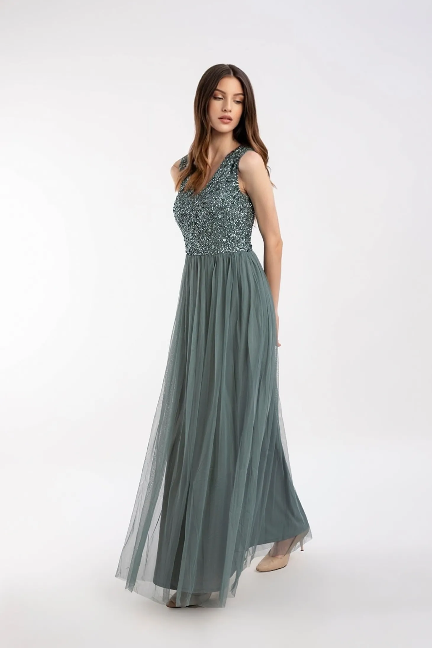 Picasso V Embellished Teal Bridesmaid Dress