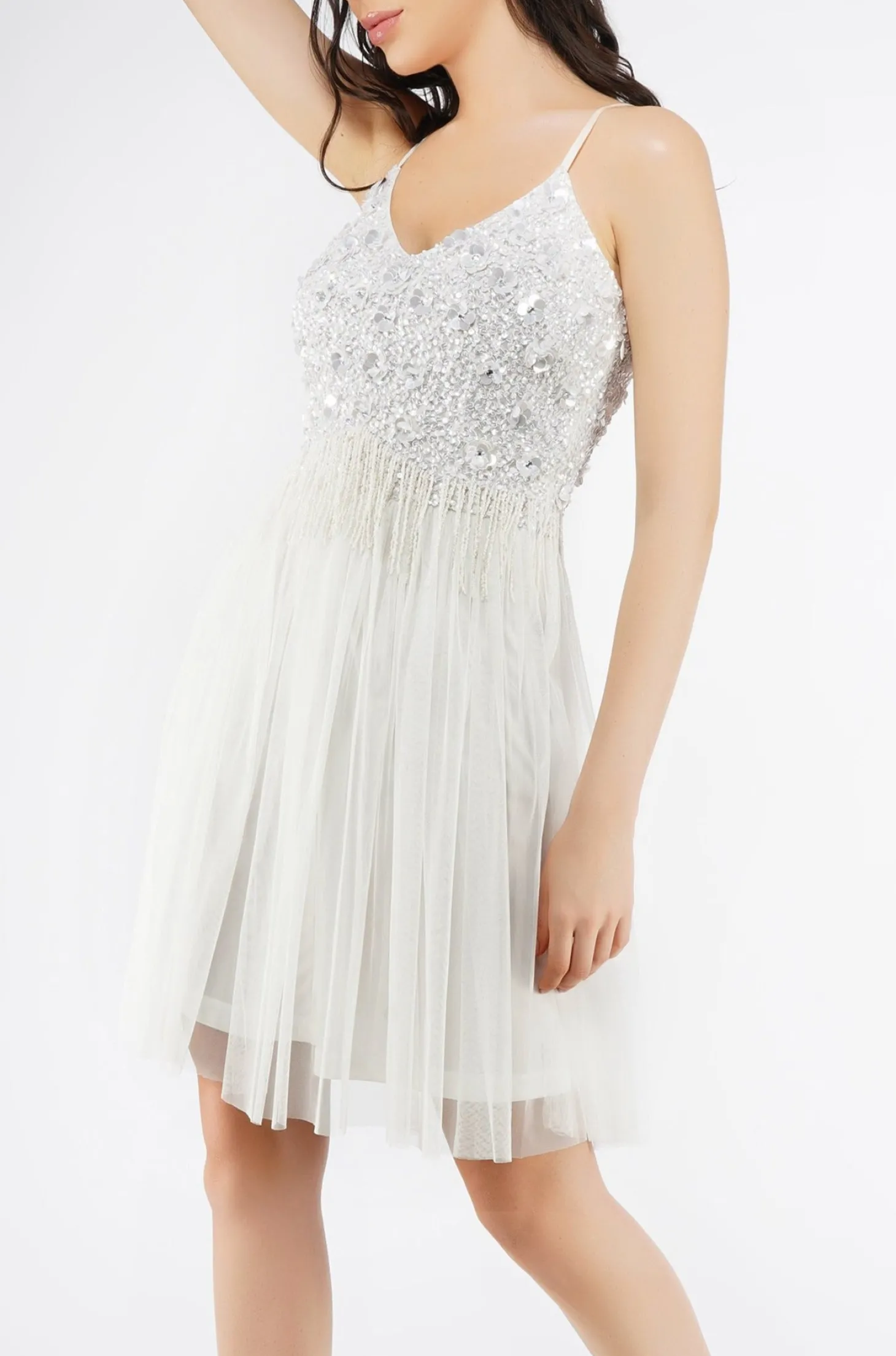 Riri White Tulle Mini Dress