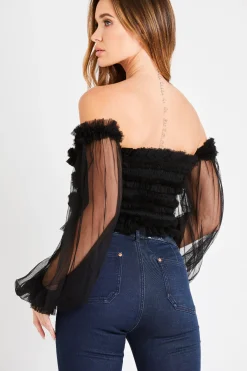 Rolf Black Mesh Top