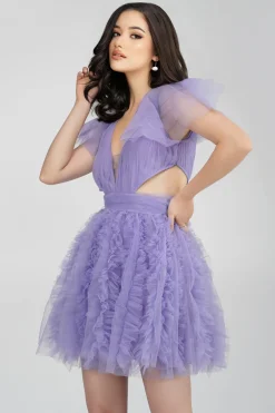 Sage Purple Tulle Mini Dress