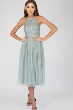 Sprinkle Sage Green Bridesmaid Midi Dress