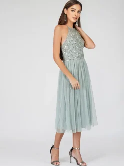 Sprinkle Sage Green Bridesmaid Midi Dress