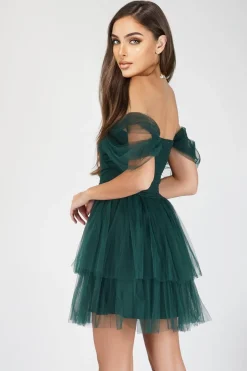 Sydney Emerald Green Plus Tulle Mini Dress