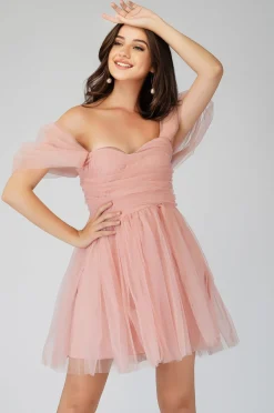 Sydney Light Pink Tulle Mini Dress