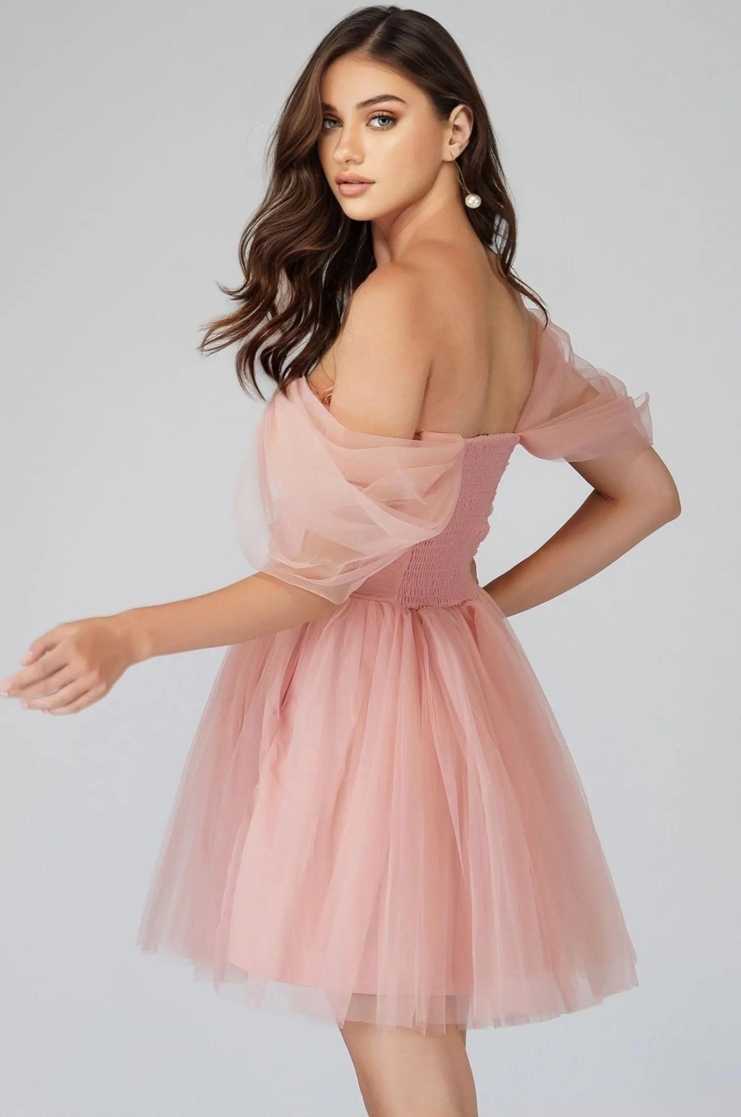 Sydney Light Pink Tulle Mini Dress