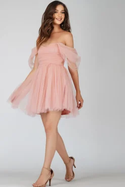 Sydney Light Pink Tulle Mini Dress