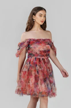Sydney Mixed Floral Tulle Mini Dress