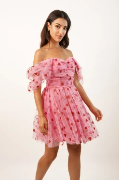 Sydney Pink Heart Mini Dress