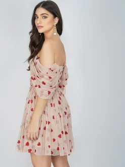 Sydney Red Heart Mini Dress